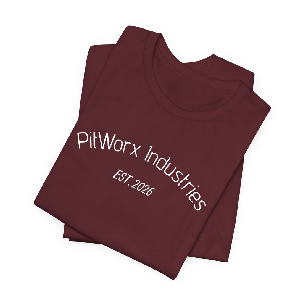 PitWorx Industries T‑Shirt – 'EST. 2026' Minimal Logo Tee