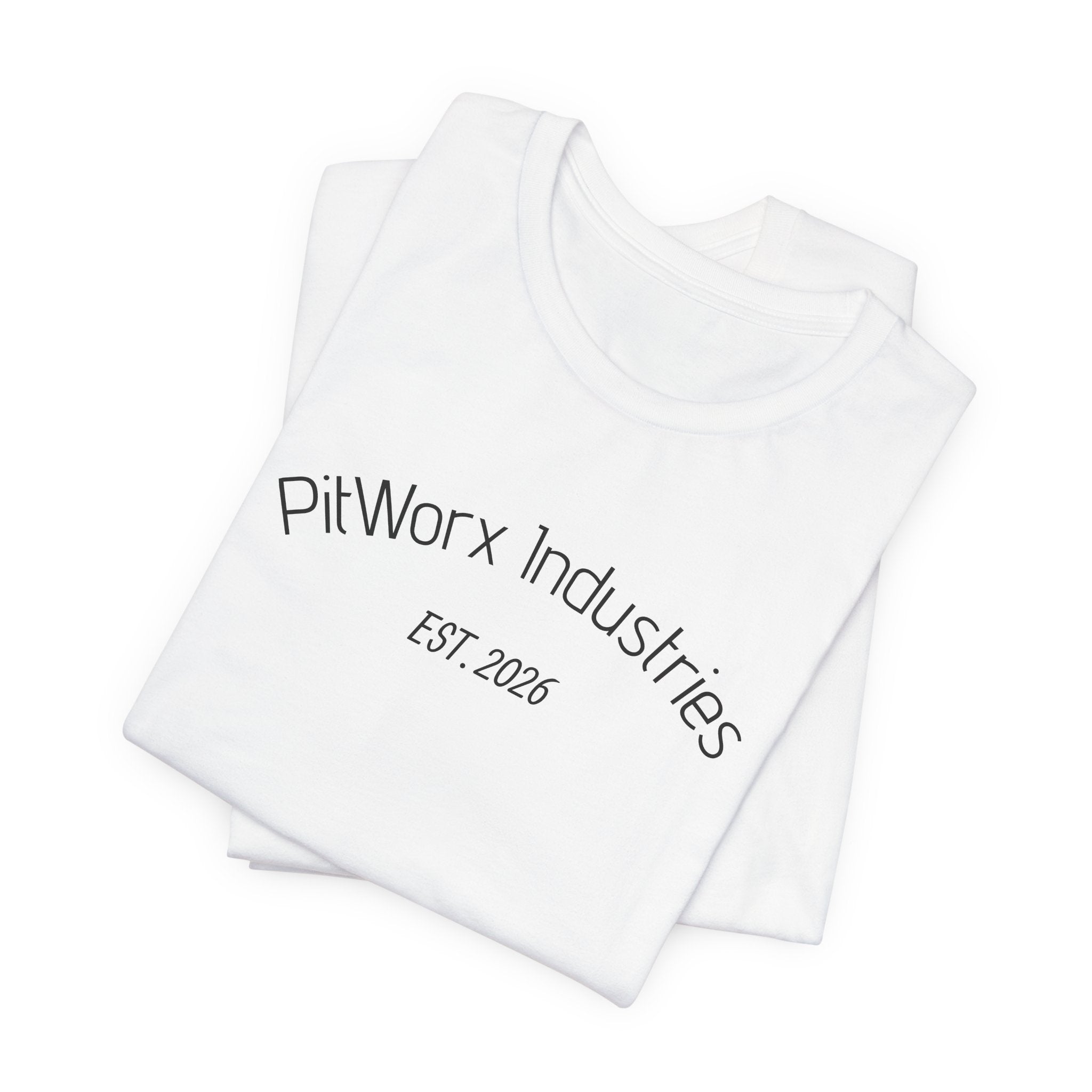 PitWorx Industries T‑Shirt – 'EST. 2026' Minimal Logo Tee