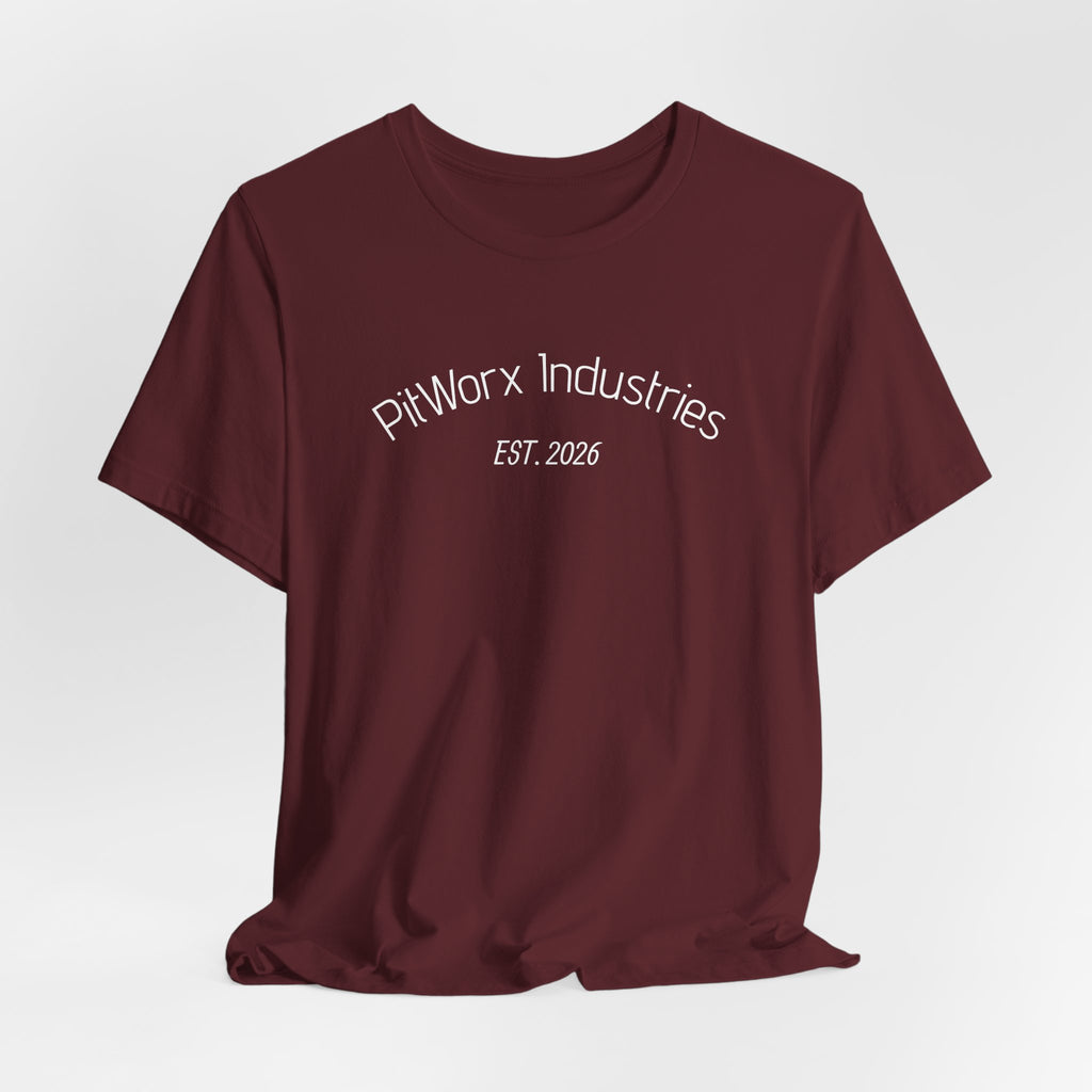 PitWorx Industries T‑Shirt – 'EST. 2026' Minimal Logo Tee