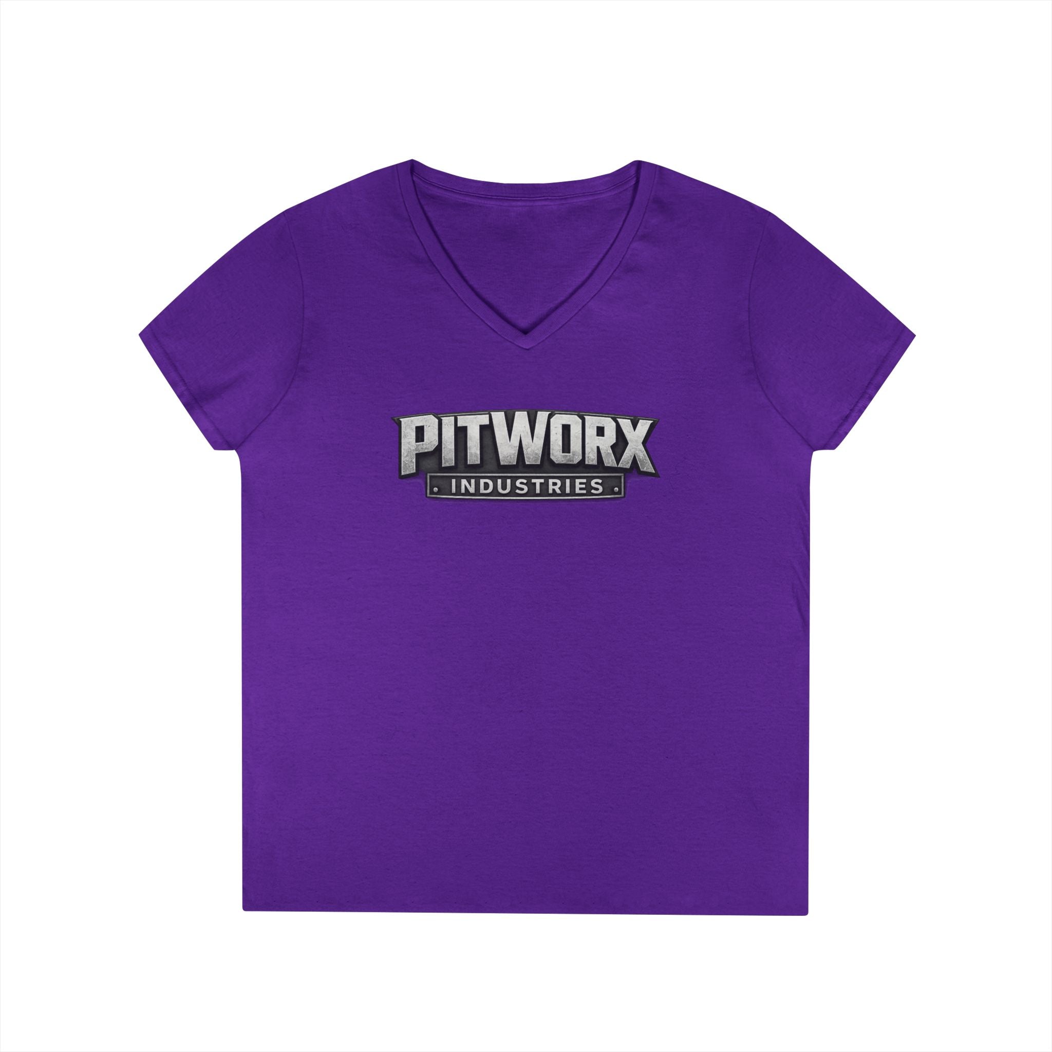 Pitworx Industries Logo Ladies' V-Neck T-Shirt