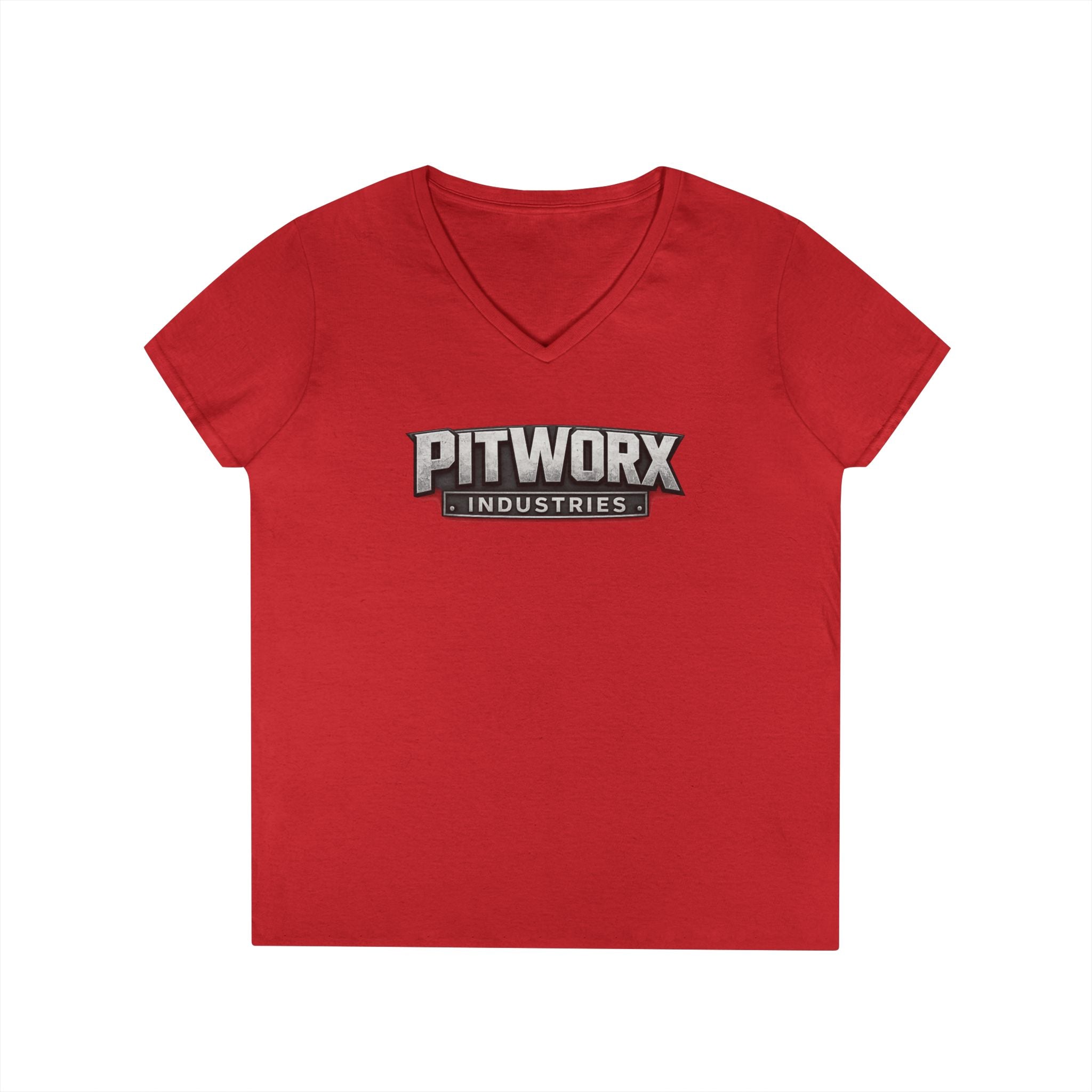 Pitworx Industries Logo Ladies' V-Neck T-Shirt