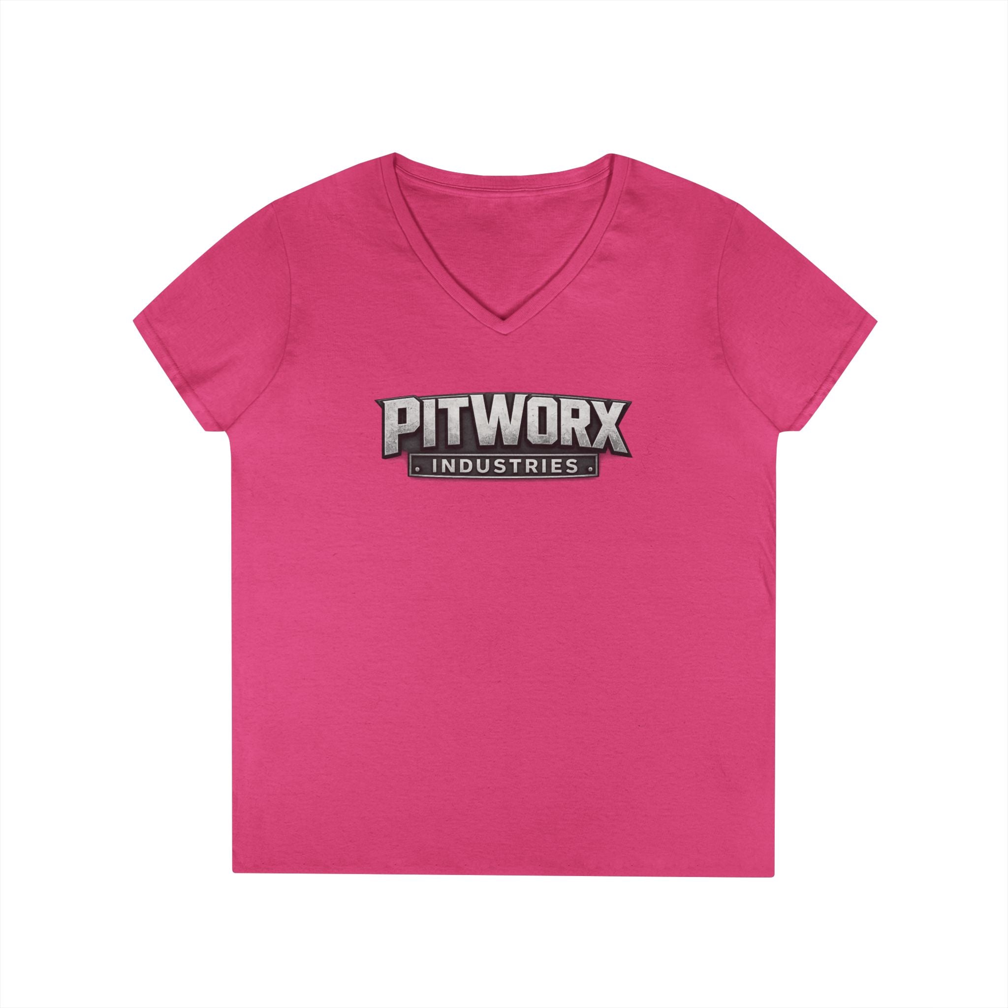 Pitworx Industries Logo Ladies' V-Neck T-Shirt