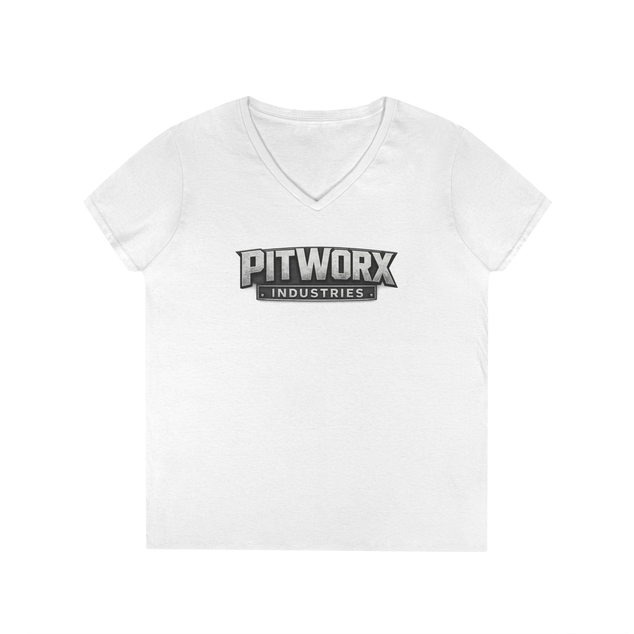 Pitworx Industries Logo Ladies' V-Neck T-Shirt
